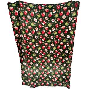 RJ 1916 Holiday Hot Cocoa Plush Fleece Throw Blanket Green Christmas Mugs Candy